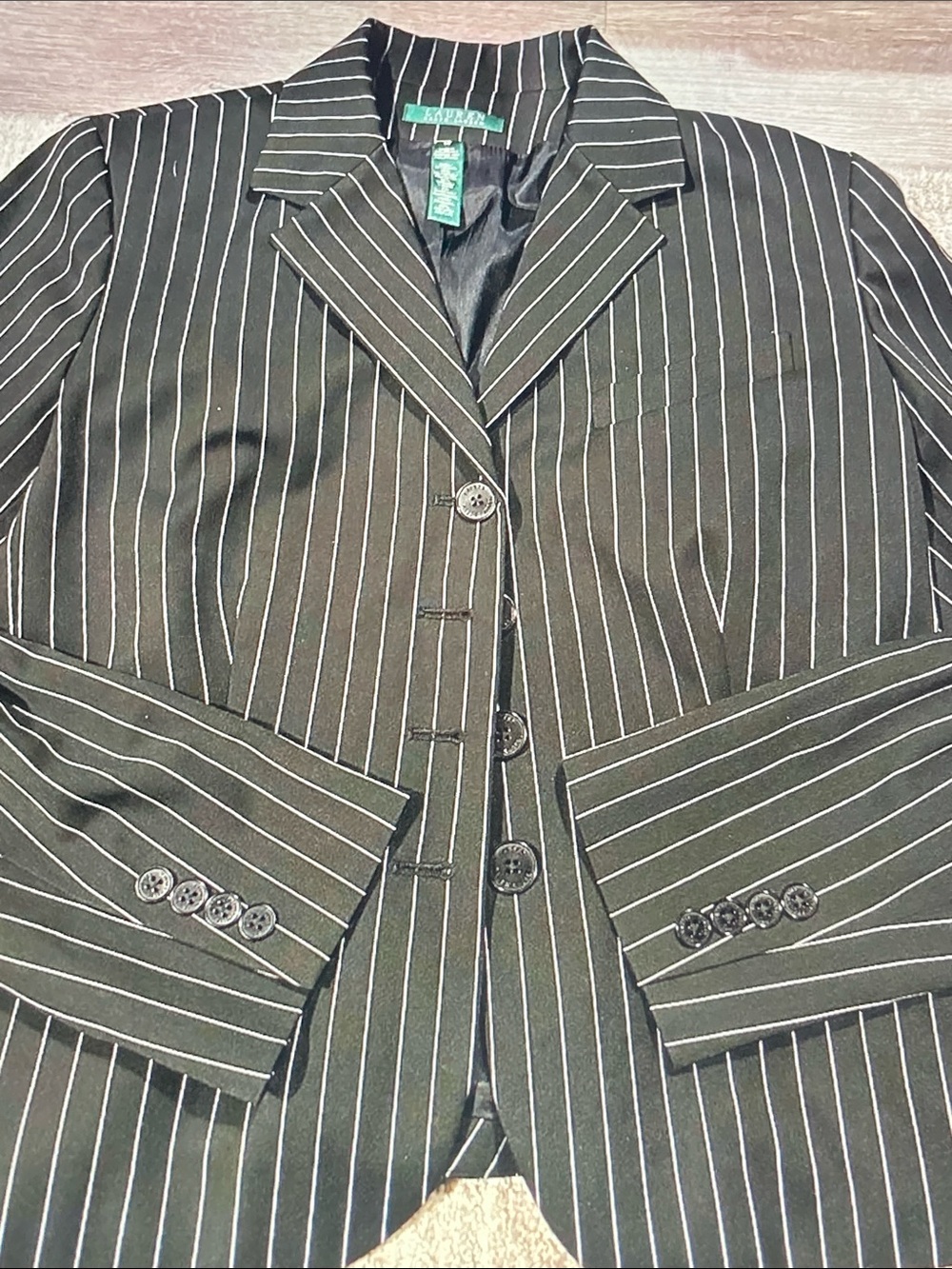 Lauren Ralph Lauren Black and White Pinstripe Women's Blazer